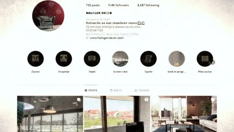 Instagram stranica